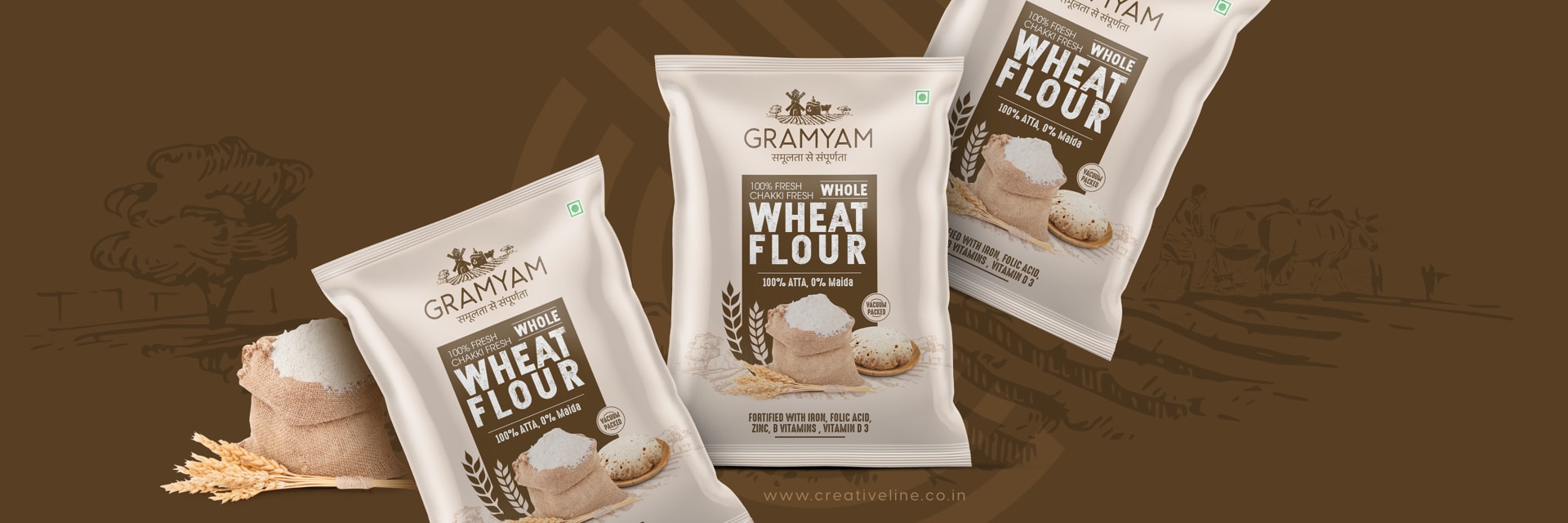 grocery spices flour Brand packaging Design Agency Creativeline Gandhinagar ahmedabad