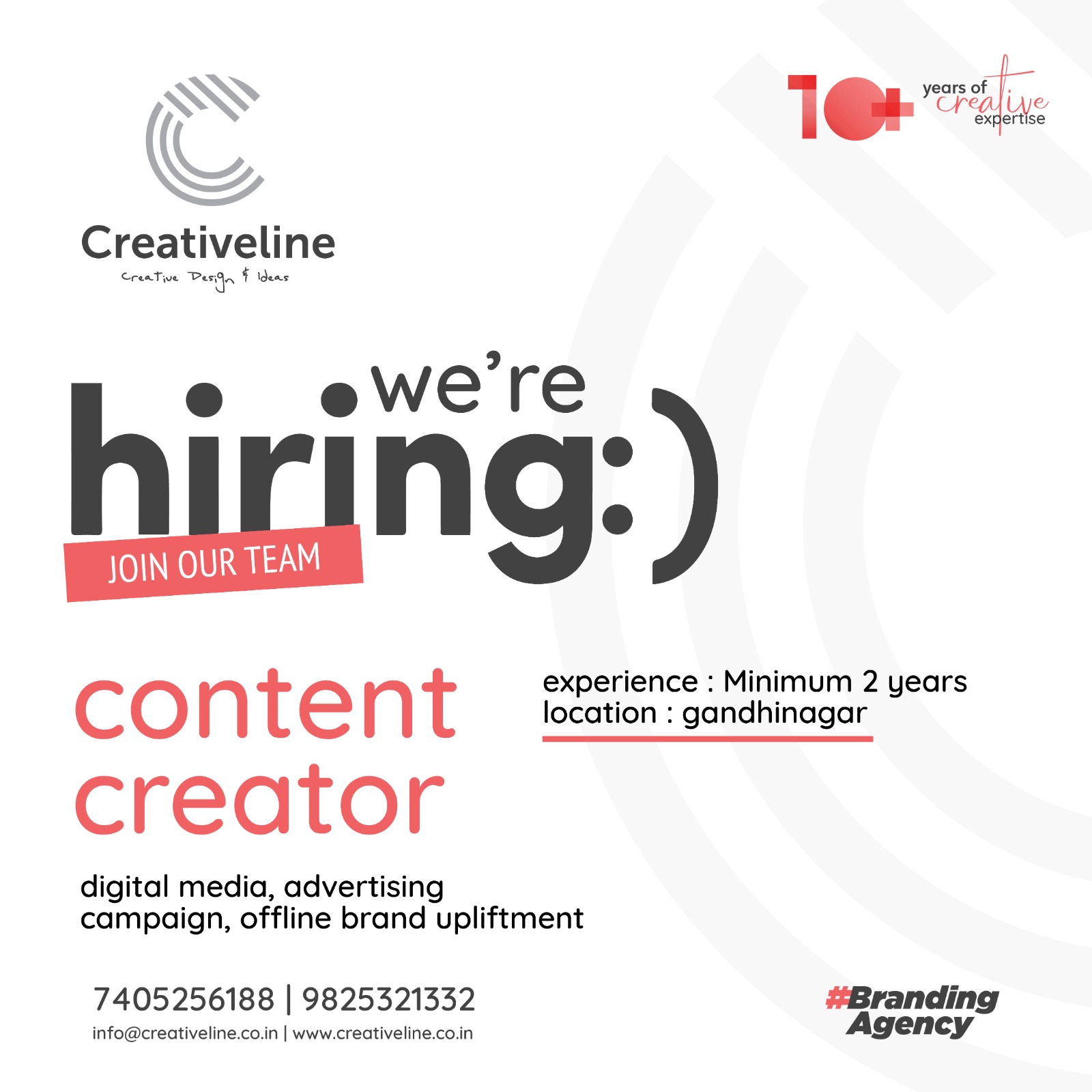 Content Creator content writer copy writer job hiring