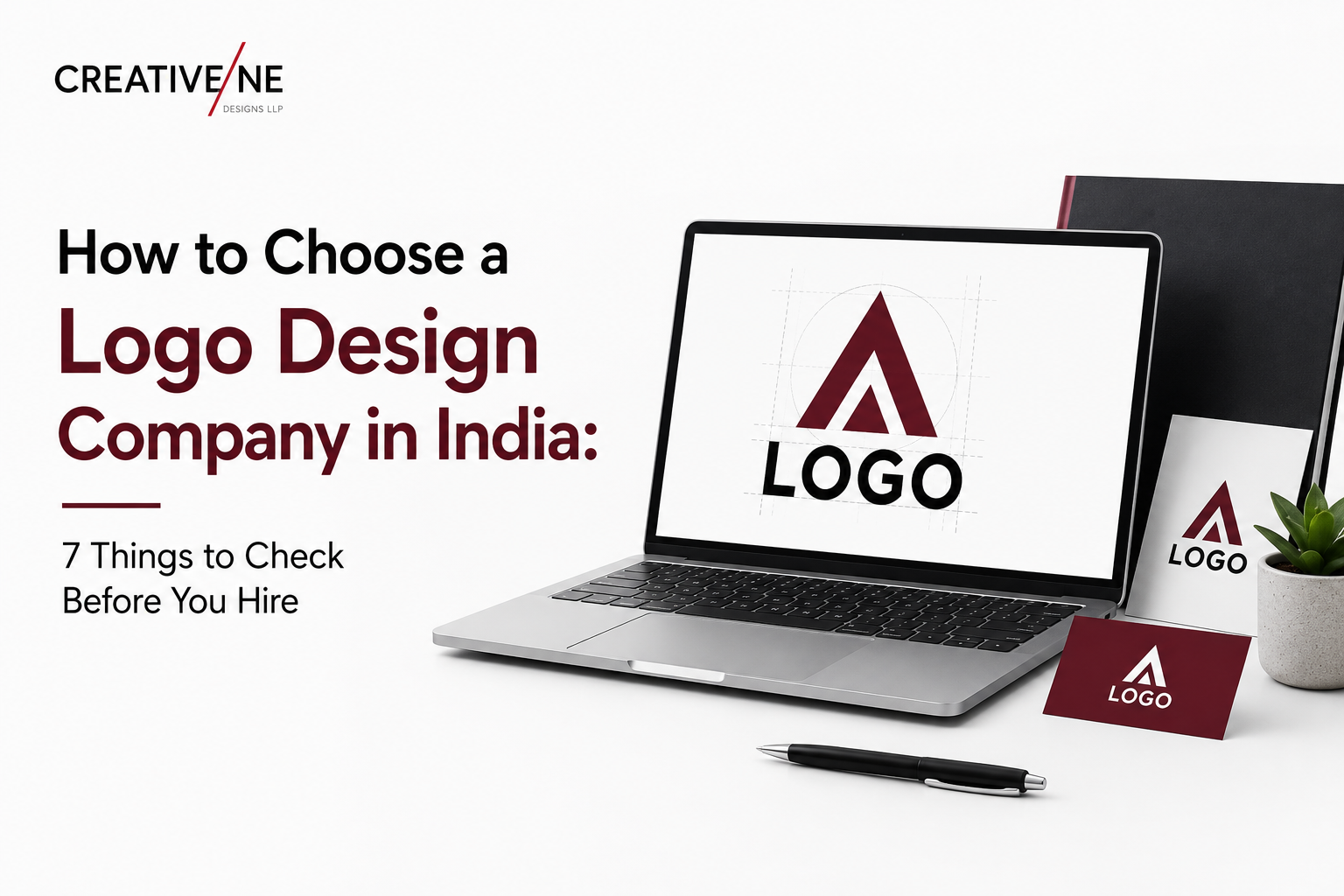 Professional logo design process showing multiple logo concepts presented to client by Indian design agency