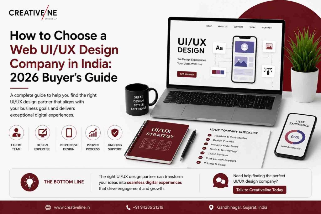 How to choose a web UI/UX design company in India in 2026 with a checklist for evaluating design expertise, portfolio, process, and support